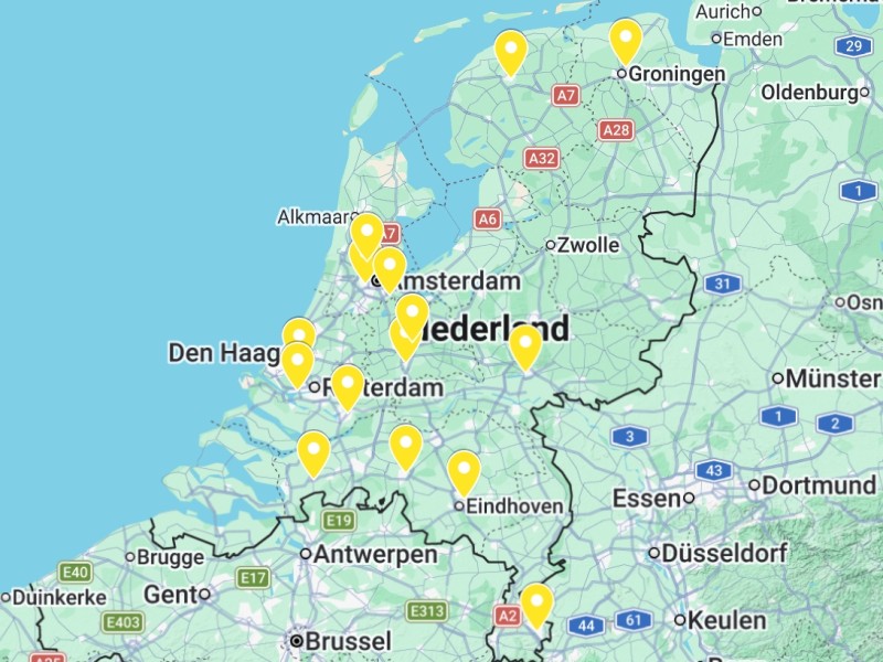 Kaart aangesloten NPLV-wijken